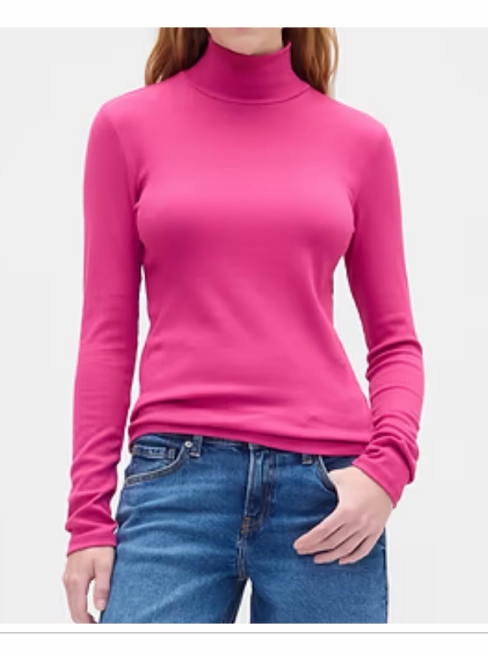 GAP Fuchsia Pink Ribbed Turtleneck Sweater